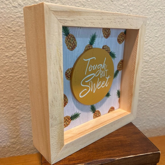Pineapple Sign For Tier Tray, Tabletop, Shelf or Wall, Tough But Sweet Pineapple - Picture 7 of 13